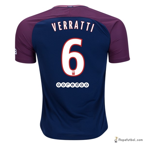 Camiseta Paris Saint Germain Replica Primera Ropa Verratti 2017/18 Azul